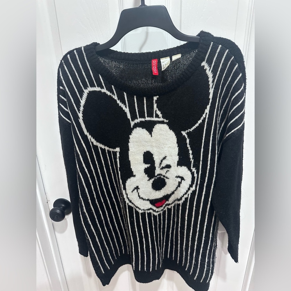 H&M Black and White Mickey Mouse Sweater